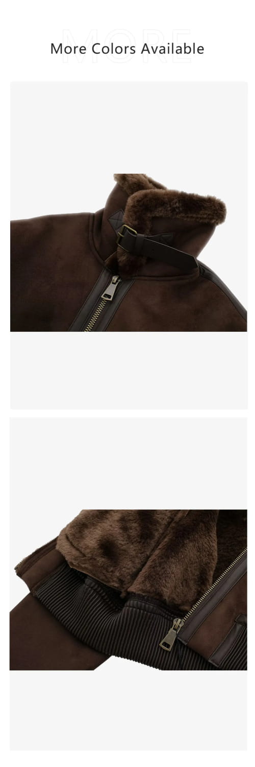 Women’s Casual Standing Neck Contrast Strap Decoration Loose Double sided Jacket Coat