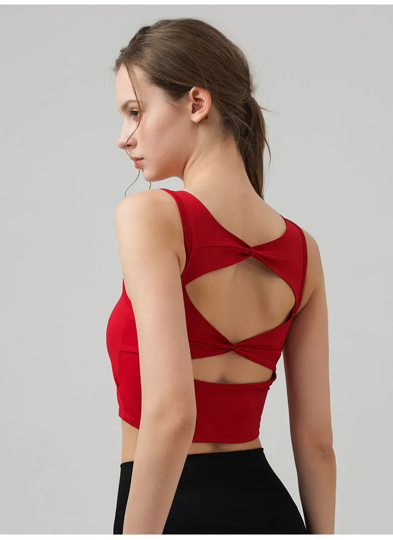 Women Yoga Butterfly Beautiful Back Elastic Breathable Tank Top