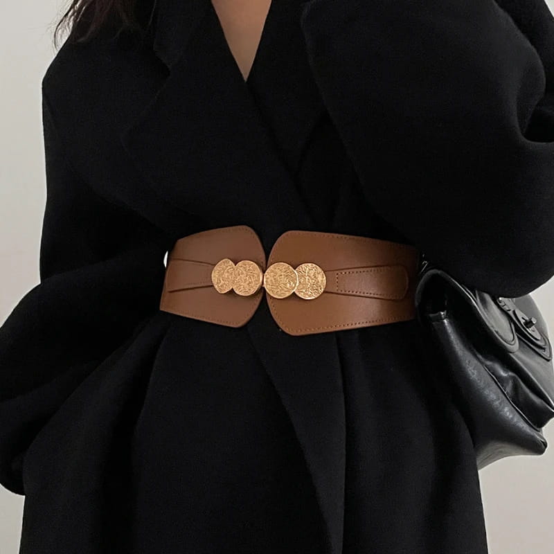 Elastic Wide Waist Closure Women Belt