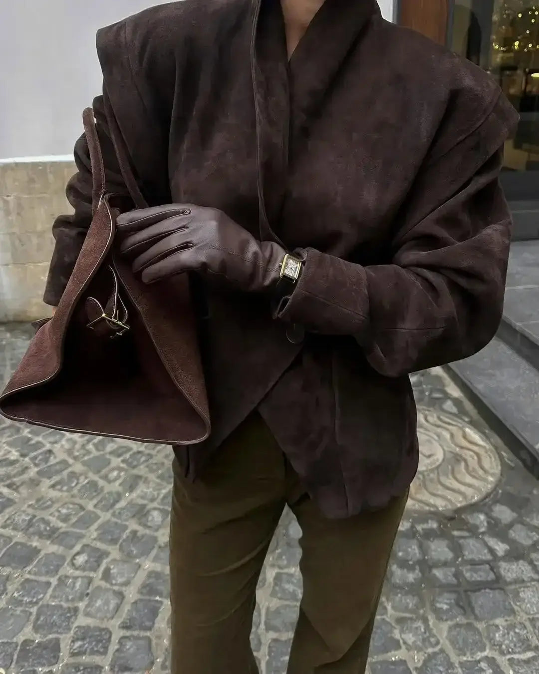 Brown Suede Leather Jackets Women