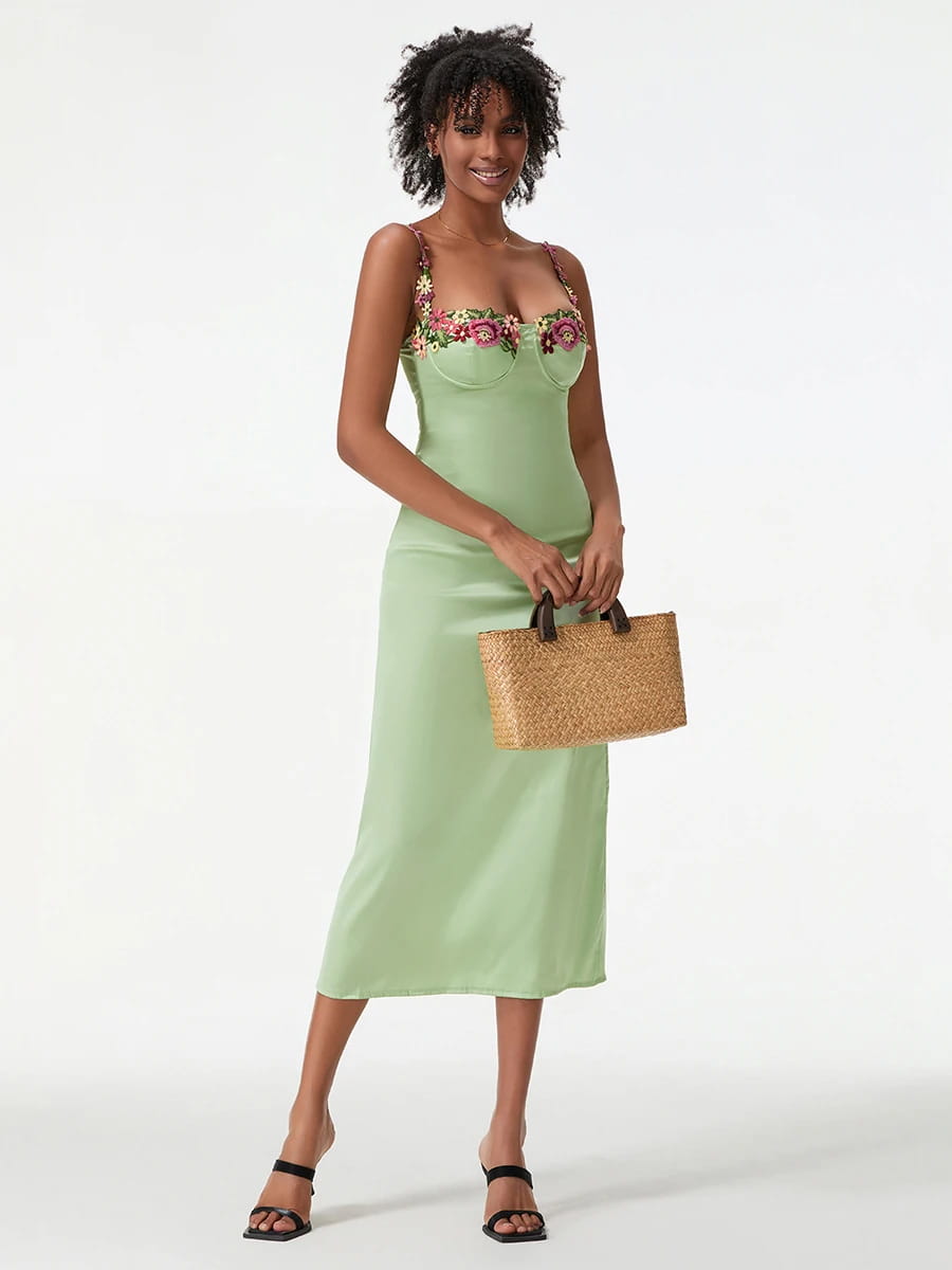 Satin Sling Bodycon Long Dress Women