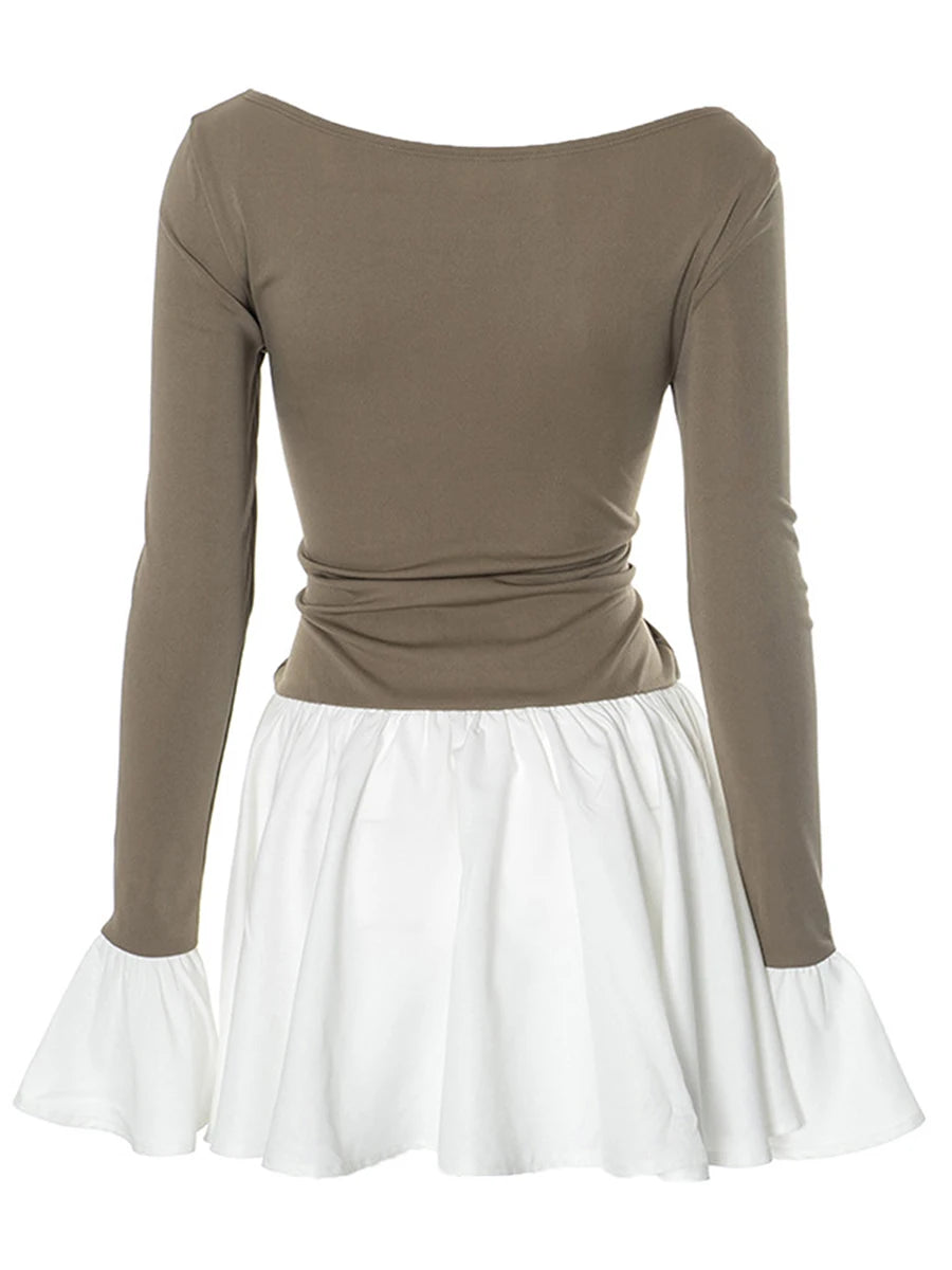 Patchwork Mini Dress For Women