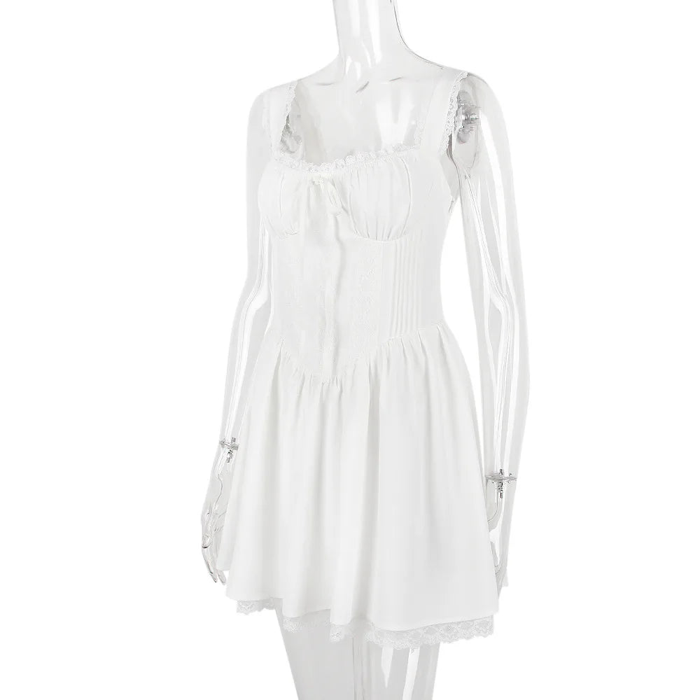 Elegant Spaghetti Strap Backless Mini Dress For Women