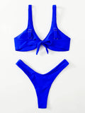 Solid Tie Bikini Padded Bra High Leg - Norellé