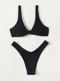Solid Tie Bikini Padded Bra High Leg - Norellé