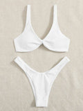 Solid Tie Bikini Padded Bra High Leg - Norellé
