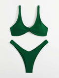 Solid Tie Bikini Padded Bra High Leg - Norellé