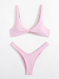Solid Tie Bikini Padded Bra High Leg - Norellé