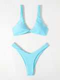 Solid Tie Bikini Padded Bra High Leg - Norellé