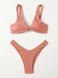 Solid Tie Bikini Padded Bra High Leg - Norellé