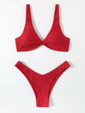 Solid Tie Bikini Padded Bra High Leg - Norellé