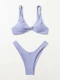 Solid Tie Bikini Padded Bra High Leg - Norellé