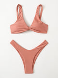 Solid Tie Bikini Padded Bra High Leg - Norellé