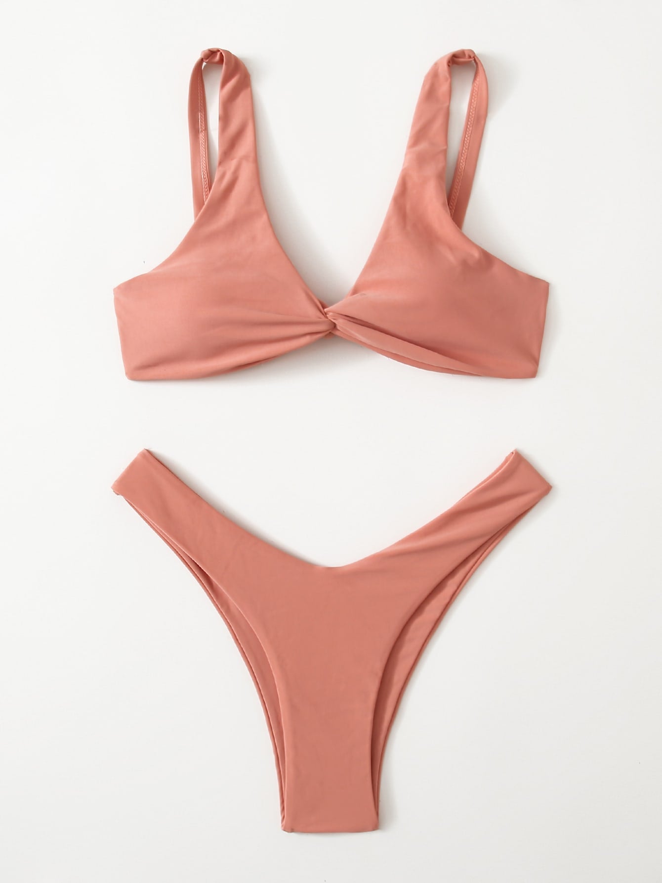 Solid Tie Bikini Padded Bra High Leg - Norellé