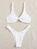 Solid Tie Bikini Padded Bra High Leg - Norellé
