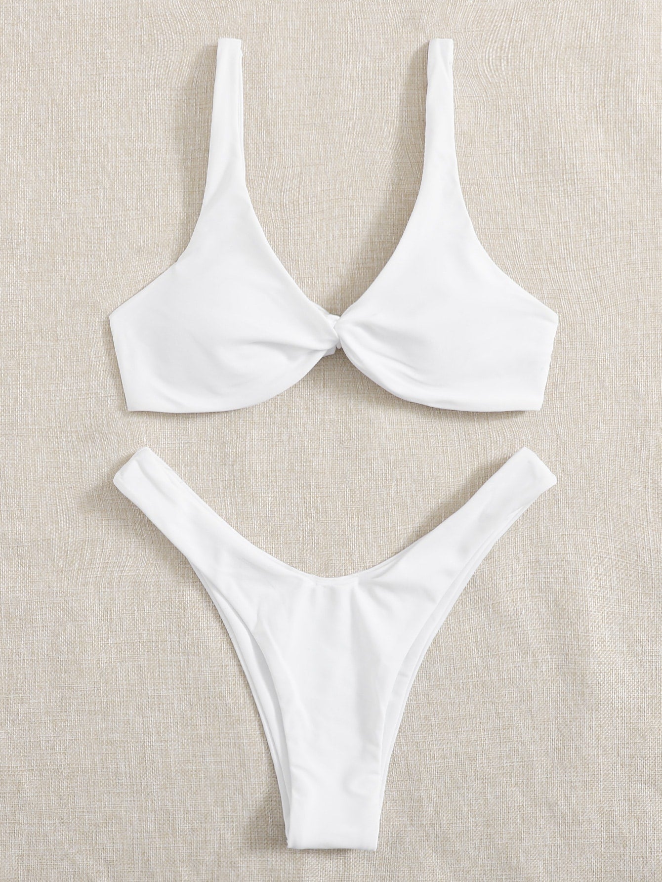 Solid Tie Bikini Padded Bra High Leg - Norellé
