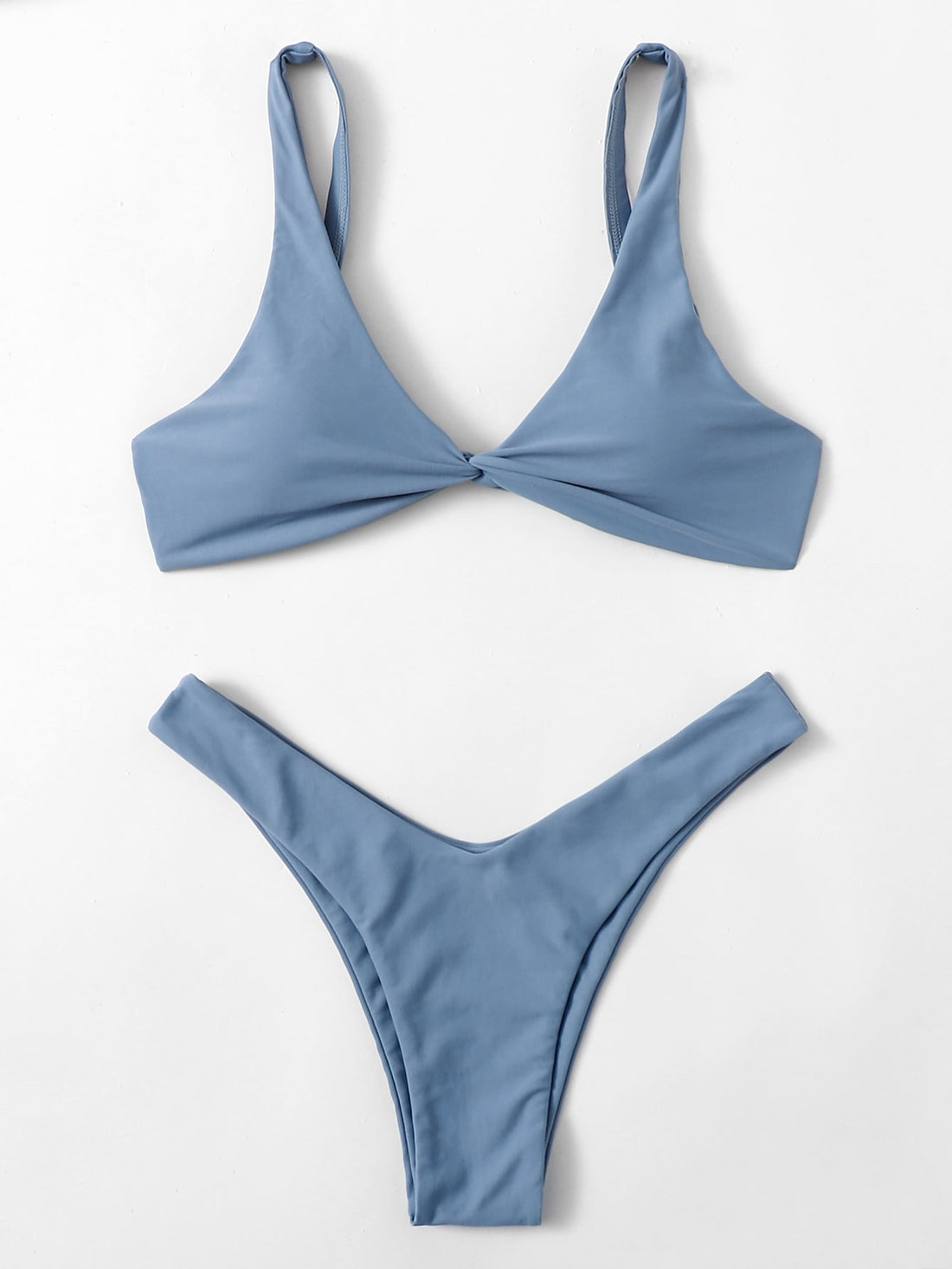 Solid Tie Bikini Padded Bra High Leg - Norellé