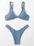 Solid Tie Bikini Padded Bra High Leg - Norellé