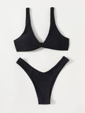 Solid Tie Bikini Padded Bra High Leg - Norellé