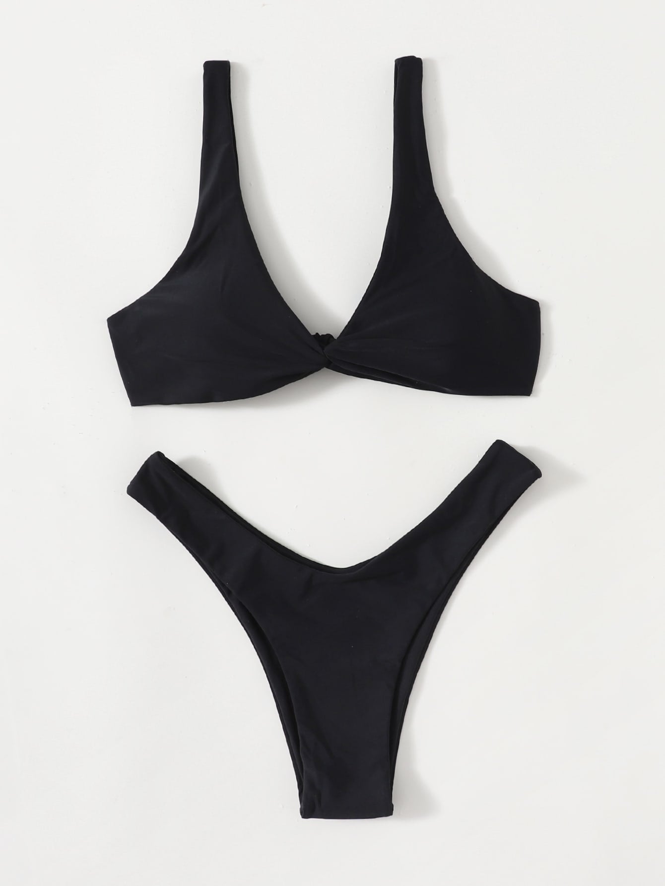 Solid Tie Bikini Padded Bra High Leg - Norellé
