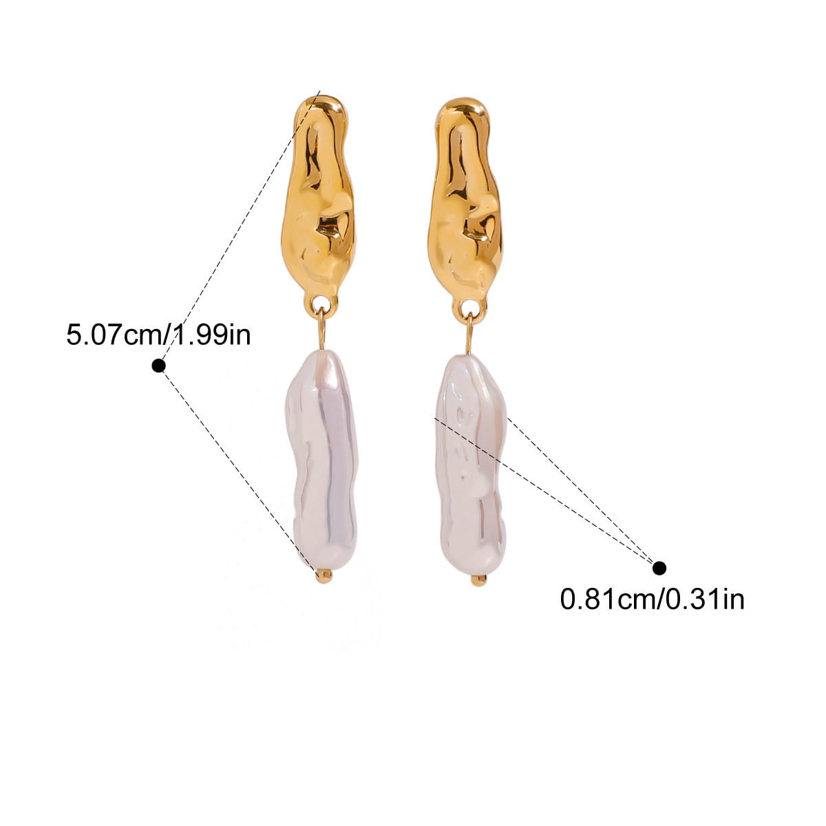 Stainless Steel Pearl Earrings High-grade