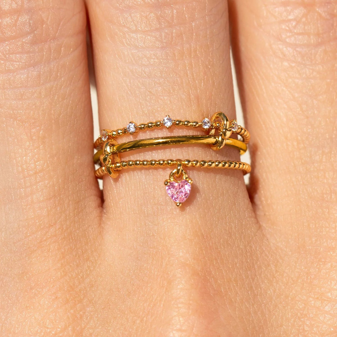 Multi-layer Loving Heart With Opening Adjustable Ring - Norellé