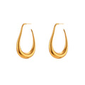 Fashion Simple Stainless Steel Plated 18K Curve Hook Earrings - Norellé