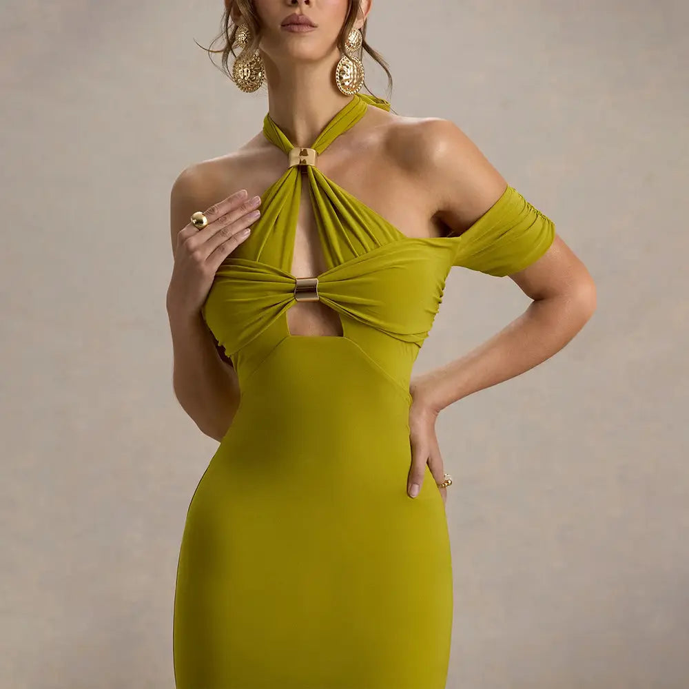 Halter Slim Fit Dress Backless Sleeveless