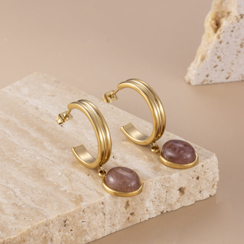 French Minority Design Titanium Steel Earrings - Norellé