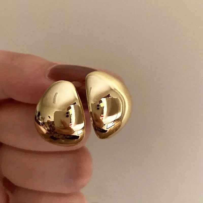 Metal Irregular C- Shaped Earrings Cold Wind Fashionable Temperament - Norellé