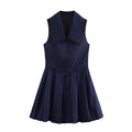 Women's Fashion Wide Pleated Lead Short Dress - Norellé