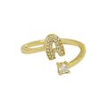 Cute 26 English Letters Open Adjustable Personality Ring - Norellé