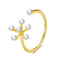 Diamond Oil-spot Glaze Flowers Ring - Norellé