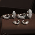 Stainless Steel Gold Plated Multi-drilling Zircon Earrings - Norellé