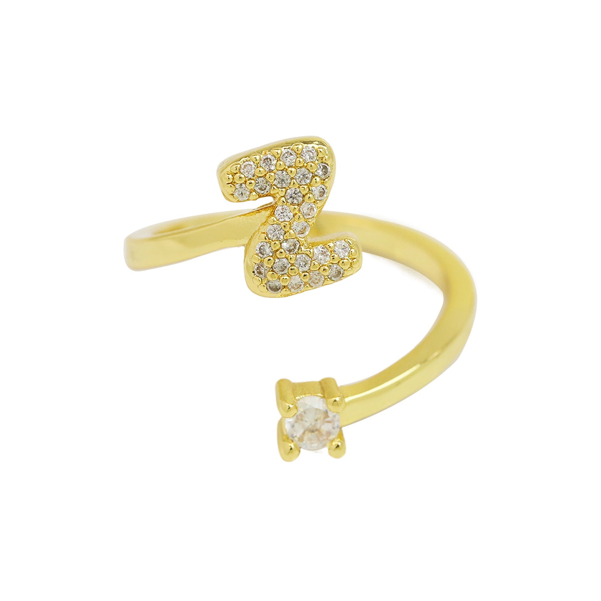 Cute 26 English Letters Open Adjustable Personality Ring - Norellé