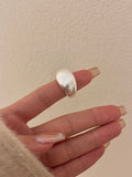 Metal Brushed Matte Surface Wide Ring - Norellé