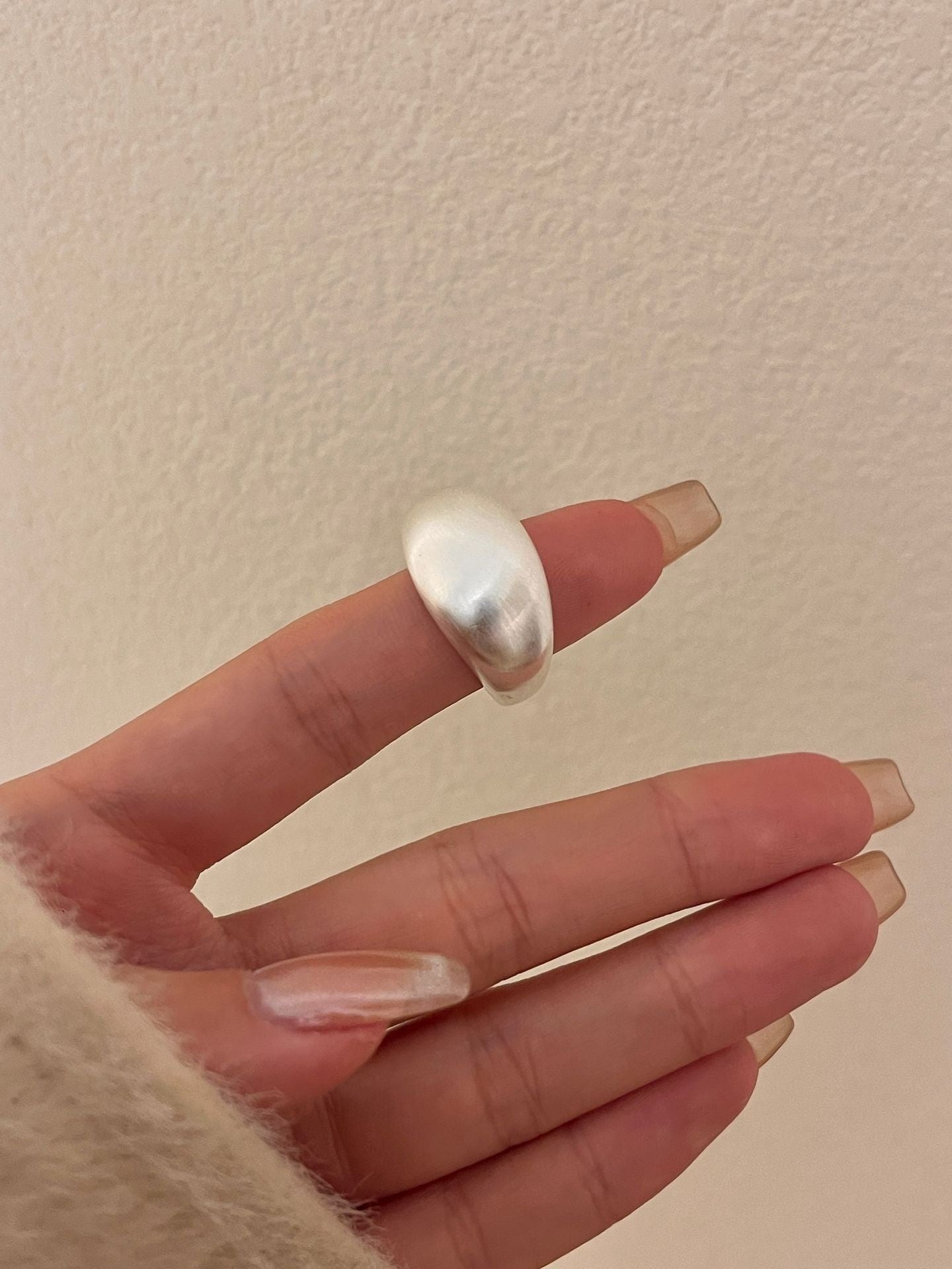 Metal Brushed Matte Surface Wide Ring - Norellé