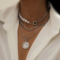 Retro Style Personality Pearl OT Buckle Necklace - Norellé
