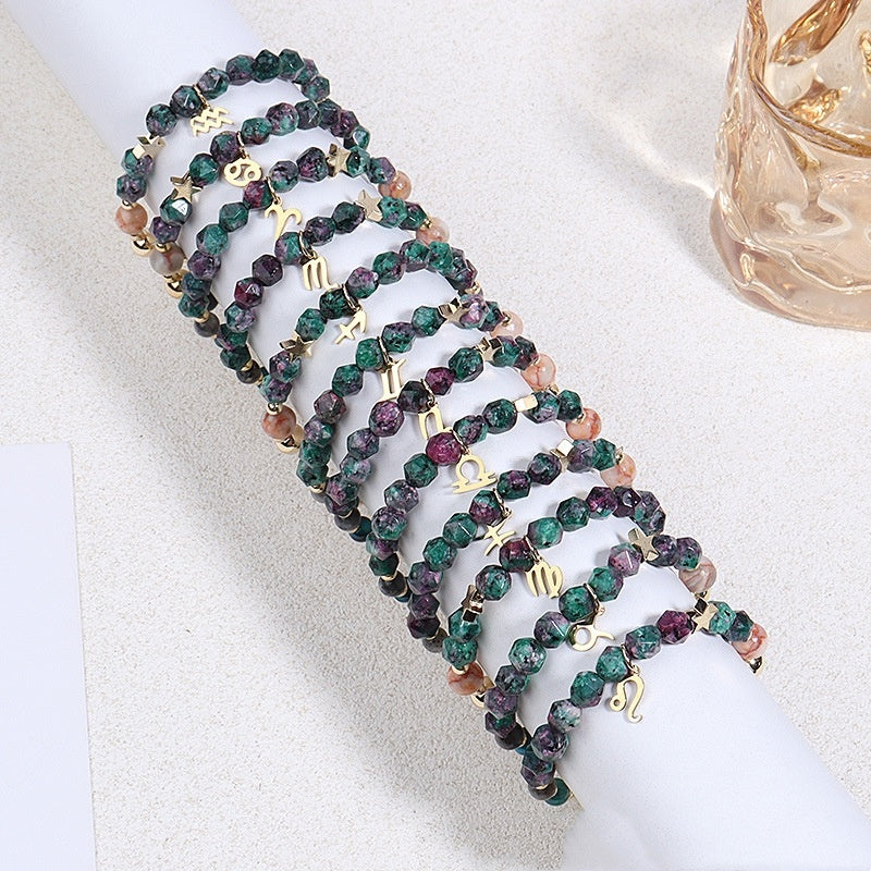 Natural Stone Twelve Constellations Bracelets Cut Hemp Stone Fashion - Norellé