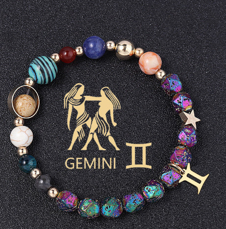 Natural Volcanic Rock Electroplating Twelve Constellations Bracelets - Norellé