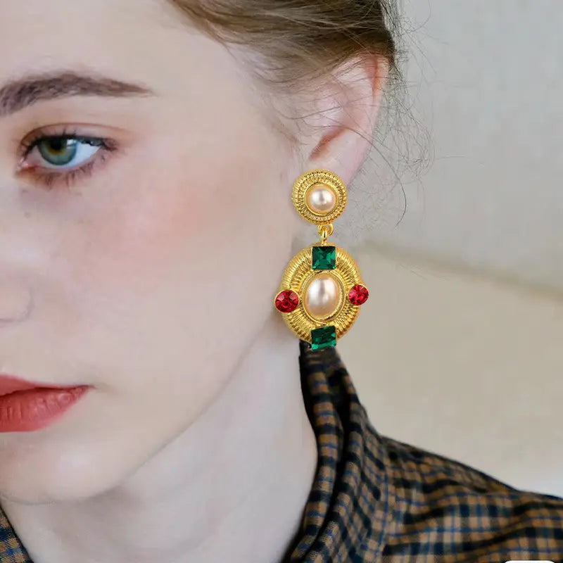 French Style Middle-ancient Earrings