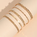 Simple Graceful Metal Chain Retro Creative Snake Chain Anklet Five-piece Set - Norellé