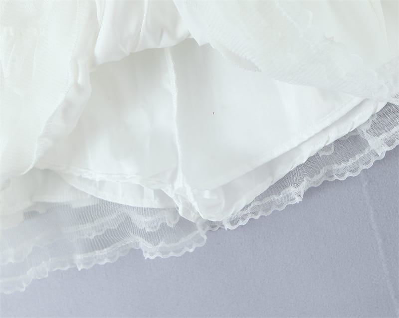 French Elegant Style Casual V-neck Backless Lace Up Halterneck Vest Short Skirt