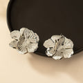 Geometric Cold Wind Electroplated Metal Plant Flower Earrings - Norellé