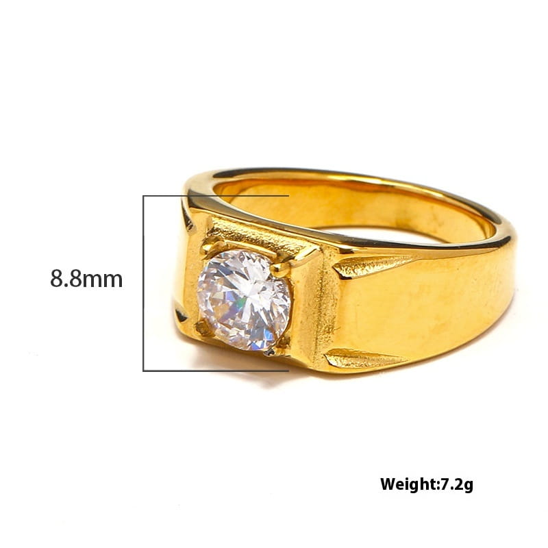 Fashion Simple Square Diamond Unisex Ring