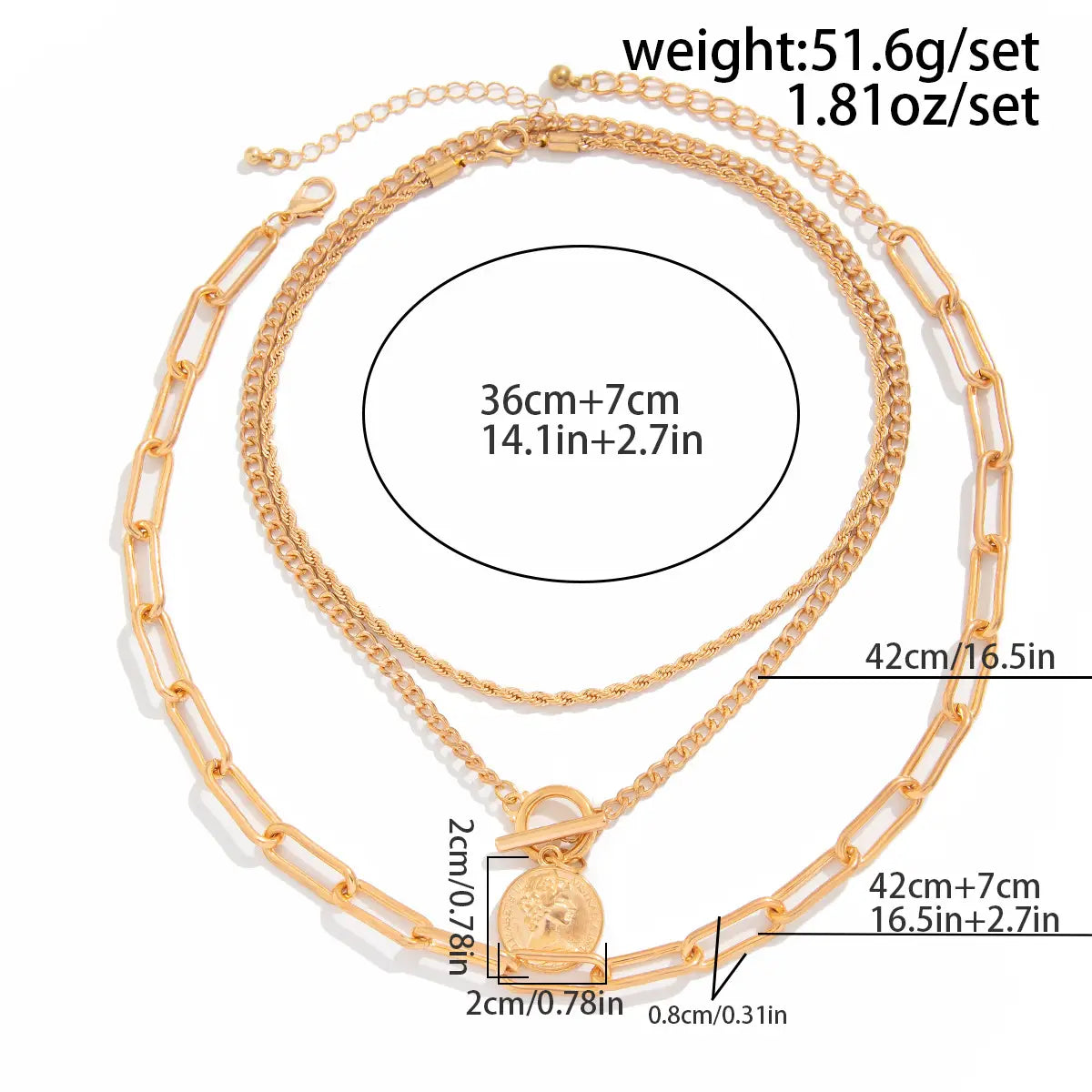 Vintage Ins Portrait Pendant Necklace Suit