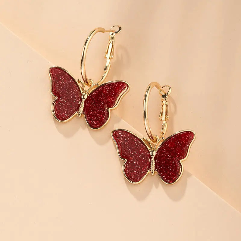 Fashion Simple Women Butterfly Studs - Norellé
