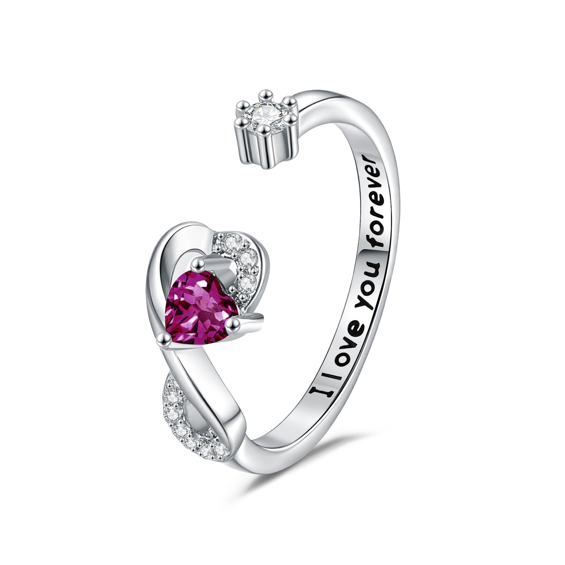 Heart-shaped Birthstone Women's Ring Fashion - Norellé