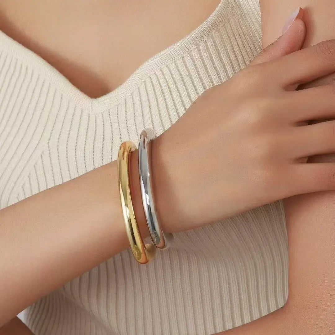 Electroplated CCB Simple Bracelet Cylindrical Three-dimensional Bracelet For Women - Norellé