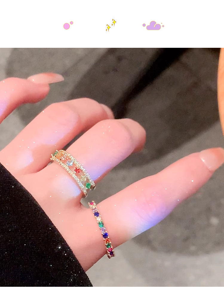 Rainbow Gemstone Ring For Female Niche - Norellé